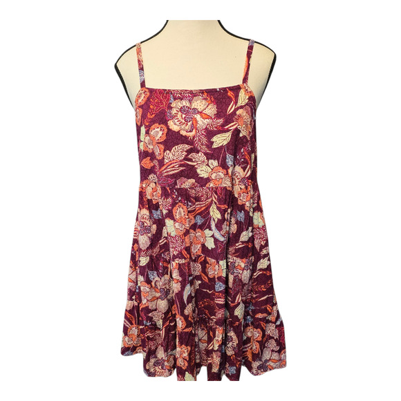 Old Navy Womens Botanical Floral Medium Mini Sundress Pockets Beach Vacation - Picture 1 of 11